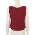 thumbnail image 5 of inlzdz Womens Elegant Chiffon Tank Top T-Shirt Inside for Mother of The Bride Wedding Cocktail Party Evening Burgundy L, 5 of 8