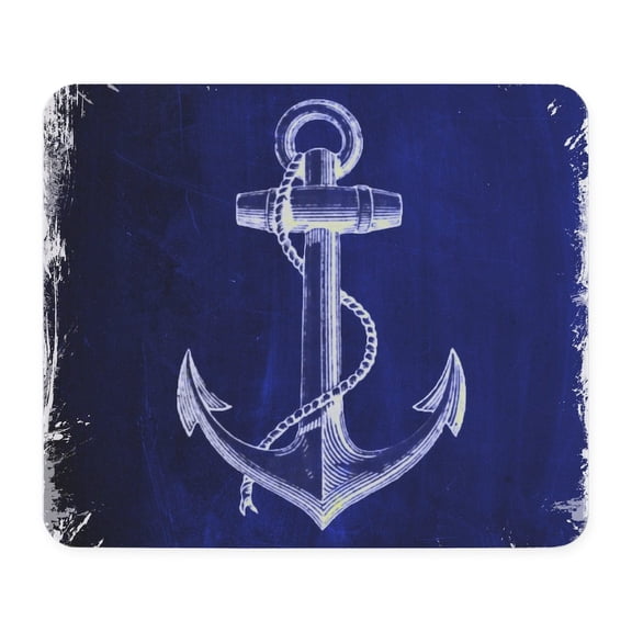 CafePress - Nautical Navy Blue Anchor Mousepad - Non-slip Rubber Mousepad, Gaming Mouse Pad