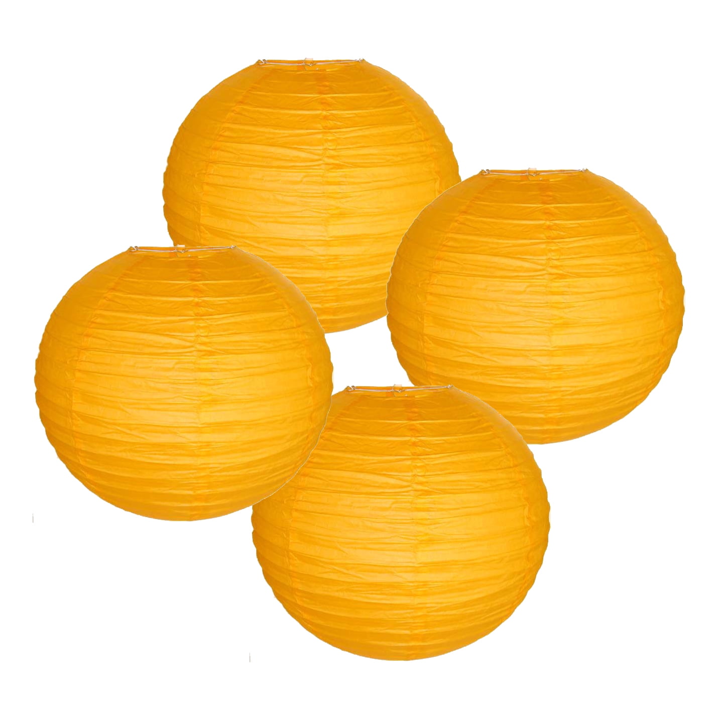 Just Artifacts 8" Light Orange Chinese Japanese Paper Lanterns (Set of