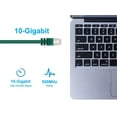 thumbnail image 4 of Monoprice Cat6A Ethernet Patch Cable - 7 Feet - Green | Network Internet Cord - RJ45, 550Mhz, STP, Pure Bare Copper Wire, 10G, 26AWG, 4 of 5