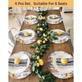 thumbnail image 4 of 15 Inch Round Placemats Set of 6, Orange Blue Fall Non Slip Heat Insulation PP Table Mats, Thanksgiving Pumpkins Harvest Botanical Vintage Washable Place Mats for Kitchen Dining Party Table Decor, 4 of 7