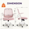 thumbnail image 2 of NEO CHAIR Office Desk Gaming Ergonomic Computer Chair with Lumbar Back Support Adjustable Height Swivel Rolling Wheels Flip-up Arms Mesh Chair for Home Vanity (Pink), 2 of 9