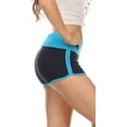 thumbnail image 3 of Sakkas Breauna Short Two Tone Fold-Over Waistband Active Dolphin Train Yoga Shorts - Turquoise / Navy - Large, 3 of 4