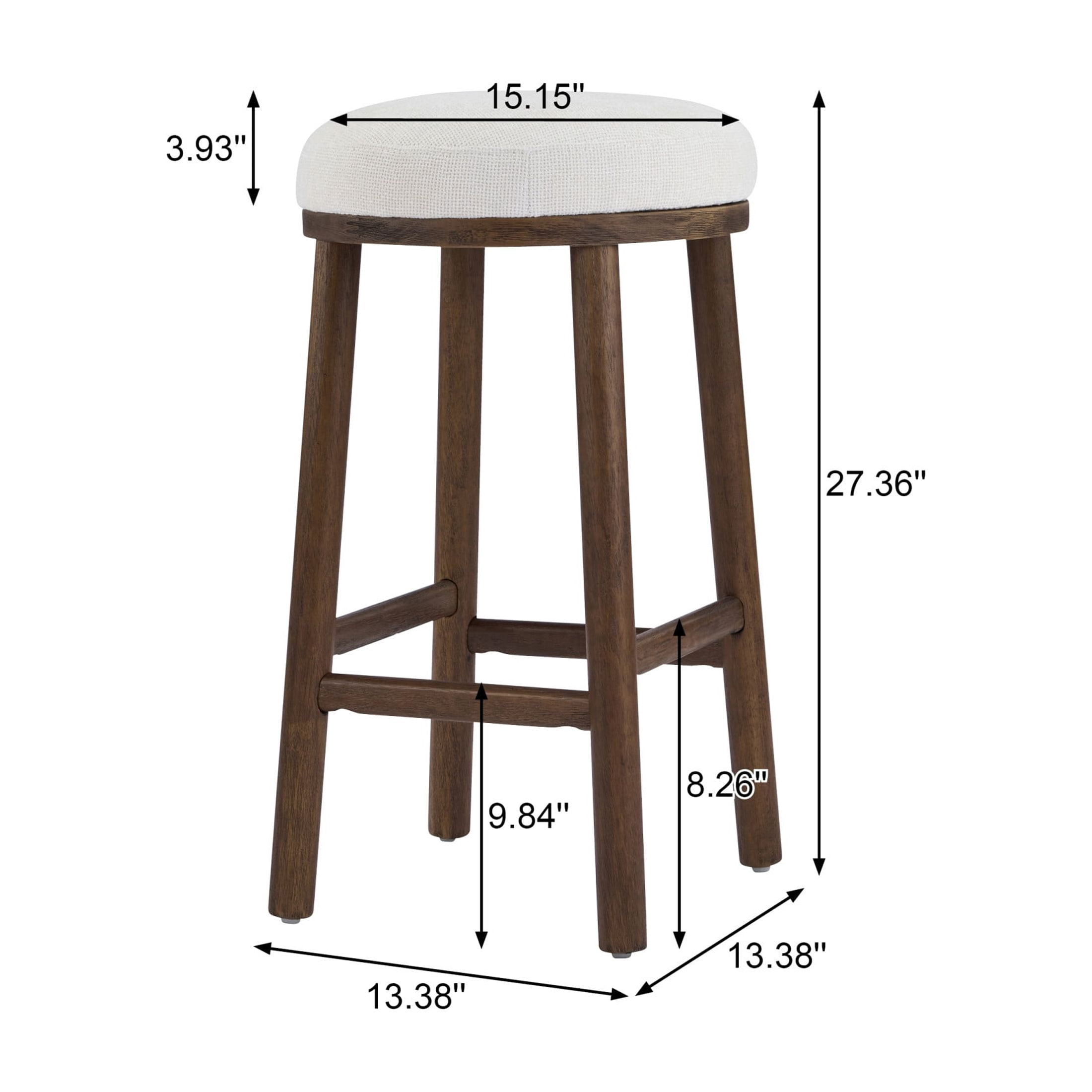 Christopher Knight Home Rustic 27.36" Counter Height Bar Stools, Solid Wood Frame, Walnut, Set of 4