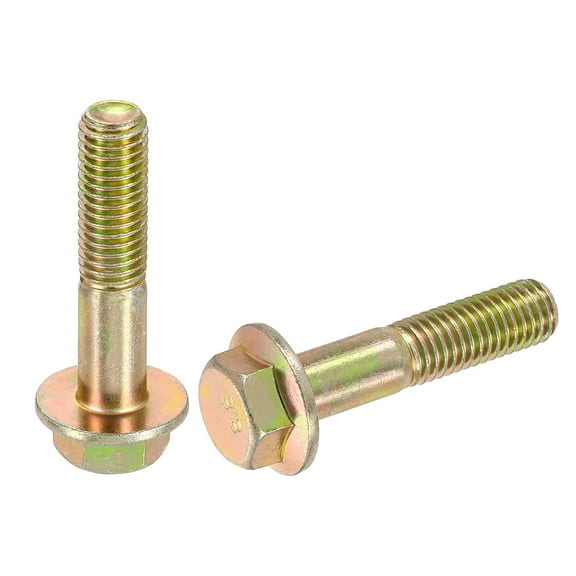 Uxcell 5pcs M10-1.5 x 45mm Flange Hex Head Bolt Partial Thread Metric DIN 6921 Carbon Steel Zinc Plated Flanged Hexagon Screws, Colorful