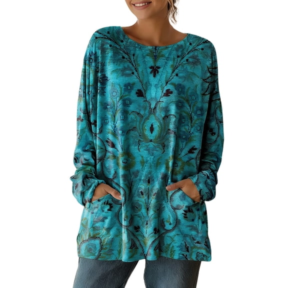 Long Sleeve Shirts for Women Pocketed Long Sleeve Casual Legging Match Work Blouse Womens Shirts Dressy Casual Blue L