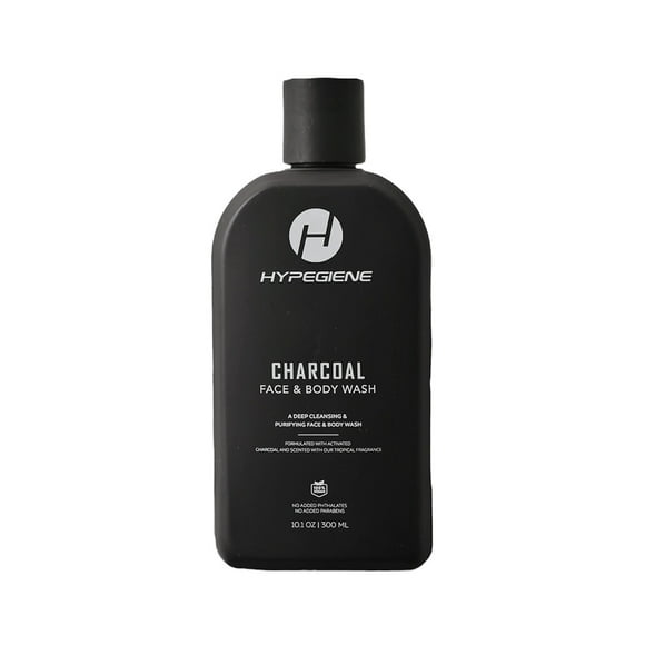 HYPEGIENE Gel Douche Visage et Corps au Charbon 10,1 Oz