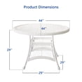 thumbnail image 3 of Jeco Table à Manger Ronde de 44 Pouces en Osier de Résine, Blanc, 3 of 9