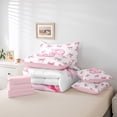thumbnail image 4 of Erosebridal Girly Bowknot Initial Bedding Sets Twin Size,Dreamy Princess Comforter Sets with Sheets,Teens Bedroom Decor,Reversible,Breathable,7-Piece, 4 of 5