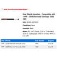 thumbnail image 2 of Rear Shock Absorber - Compatible with 1999 - 2004 Chevy Silverado 2500 4WD 2000 2001 2002 2003, 2 of 2