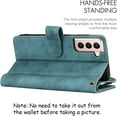 thumbnail image 2 of Compatible with Samsung Galaxy S21 5G Wallet Case,[6 Card Slots] [Wrist Strap] [Stand Feature] Detachable 2 in 1 Magnetic Zipper Leather Cover Case for Samsung Galaxy S21 5G,6.2 inch Blue, 2 of 16