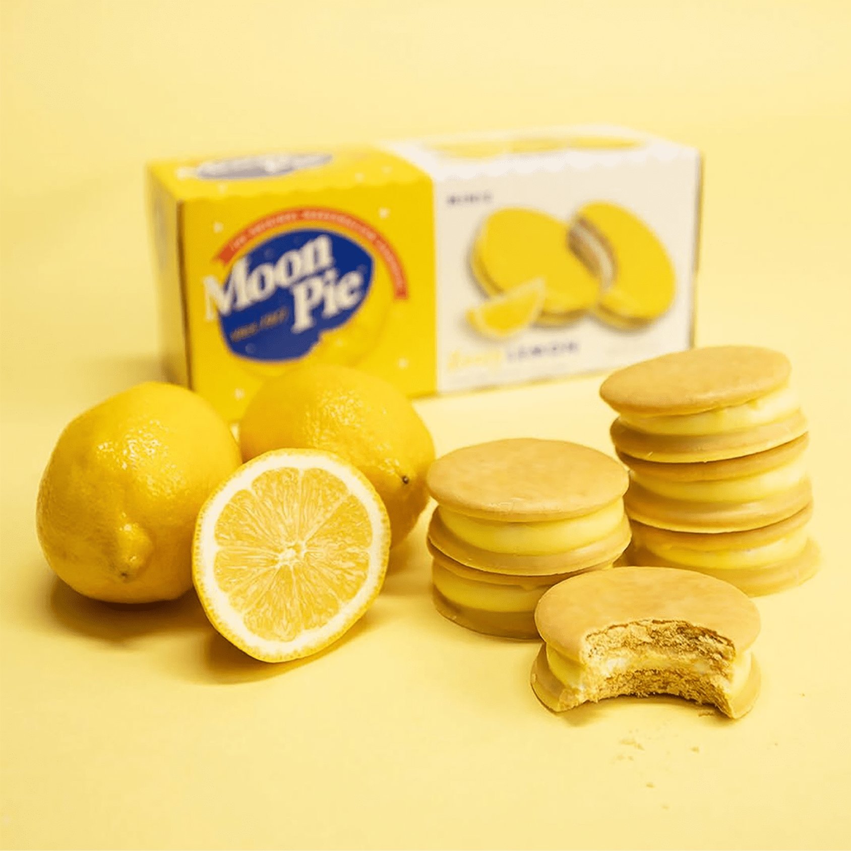 (6 pack) MoonPie Mini Marshmallow Sandwiches Zesty Lemon 12 Count Sweet Snack Treats
