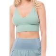 thumbnail image 6 of Made by Olivia Women's Solid Knit Ribbed Seamless Double Strap Triangle Brami Crop Tank Top, 6 of 6