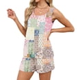 thumbnail image 5 of Sewkxo Two Piece Sets for Women Summer Lounge Short Sets Tank Square Neck Sleeveless Beach Suit With Pocket,Pink 2XL, 5 of 8
