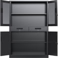 thumbnail image 2 of EastVita Armoire de Rangement en Métal Verrouillable Armoire de Rangement Verrouillable avec 2 Tiroirs et 2 Tablettes Ajustables, 2 of 7