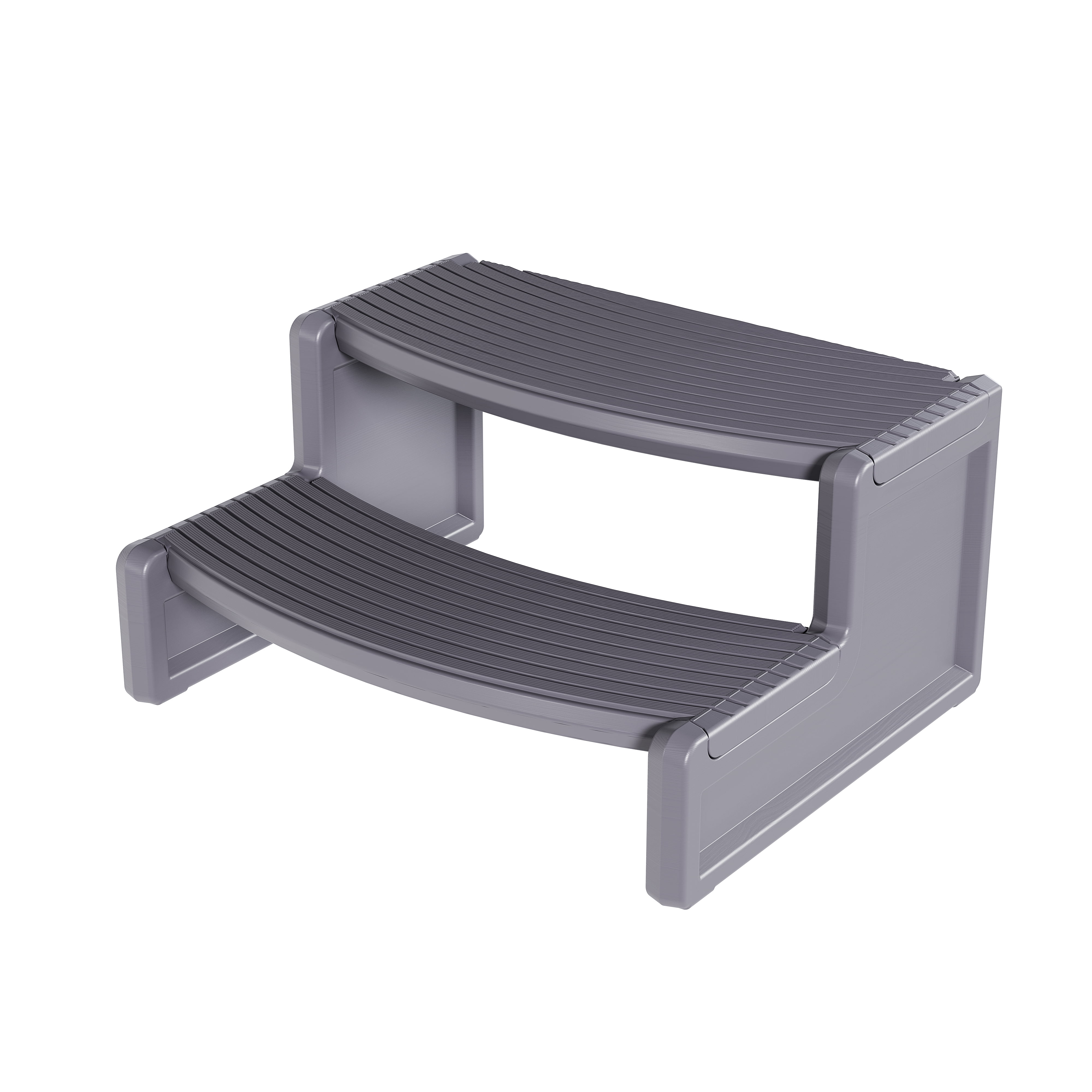 Kojem Spa Step, Hot Tubs Stairs, Outdoor Non Slip Portable, for Sided Handi-Step, Spa Pool Ladders, Dark Gray Plastic