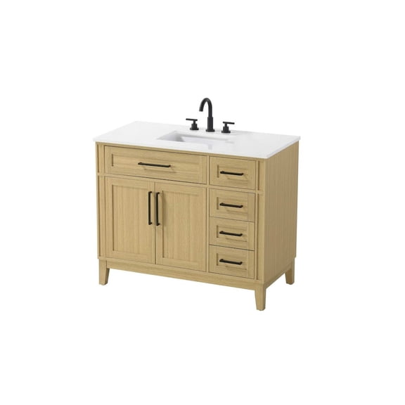 Elegant Kitchen and Bath 42 inch Single Bathroom Vanity in Honey Brown