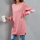 thumbnail image 5 of Moda mujer casual manga larga cuello redondo patchwork señoras tops camiseta blusa Fridja hkj752, 5 of 7