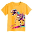 thumbnail image 4 of Xudanell Dinosaur Neon Shirts for Boys Girls 3-14 Years, 3D Party Crew Neck Short Sleeve T-Shirts for Kids Graphic Tees, 4 of 4