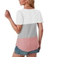 thumbnail image 3 of MaFYtyTPR Top Shirt Women's Color Blocked Round Neck Sleeve Short Sleeved T-shirt Watermelon Red XL, 3 of 4