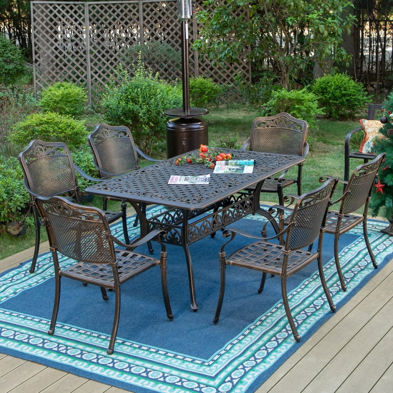 MF Studio Set of 2 Cast Aluminum Outdoor Dining Chairs with Curvy