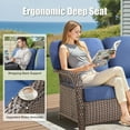 thumbnail image 2 of Lumiinofami 8PCS Outdoor Luxury Rattan Furniture Sets with Upgraded 5" Thick Blue Cushions, Patio Wicker Conversation Sets with Swivel Rocking Chairs and Ottomans for Backyard Garden Porch, 2 of 13