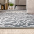 thumbnail image 3 of Cosette Modern Polypropylene Floral Medallion Indoor High Traffic Area Rug - 5' x 8', Slate, 3 of 5