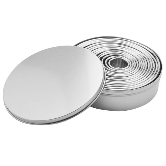 14Pcs/Set Round Cookie Biscuit Cutter Set Stainless Steel Cutter