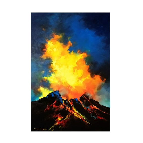 Canvas Wall Art - Thomas Leung 'Fire Dragon' Wall Art for Living Room, Bedroom, or Office Décor by Trademark Fine Art - 12 x 19 Inches