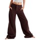 thumbnail image 1 of Txlixc Pantalones largos para mujeres, pantalones de bolsillo laterales de otoño y primavera en la calle de fiestas de ocio de la calle Long Street de color sólido Txlixc moda, 1 of 5
