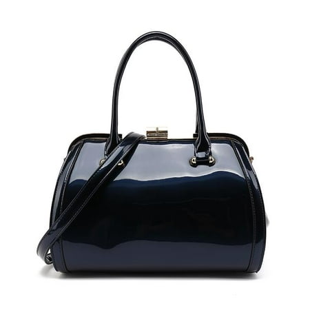 MKF Collection by Mia K. MKF-1691R-NV Marcele Patent Satchel Handbag ...