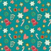 The Pioneer Woman 21" x 18" Cotton Cookies Precut Sewing & Craft Fabric, Teal