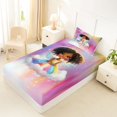 thumbnail image 4 of Castle Fairy Cute Angel Girl Twin Sheets 3pcs,Sparkle Cloud Pattern Bedding,Pink White,1 Fitted Sheet, 1 Flat Sheet and 1 Pillowcase, 4 of 6