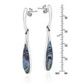 thumbnail image 4 of Sleek Teardrop Shaped Abalone Shell Inlay Sterling Silver Dangle Earrings, 4 of 5