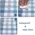 thumbnail image 4 of HARBORBAY Waterproof Fabric Tablecloths Rectangle 52 X 70, Wrinkle and Stain Resistant Polyester Plaid Table Cloths for Party,Kitchen Dining Table Cover for Autumn and Winter,Blue, 4 of 5