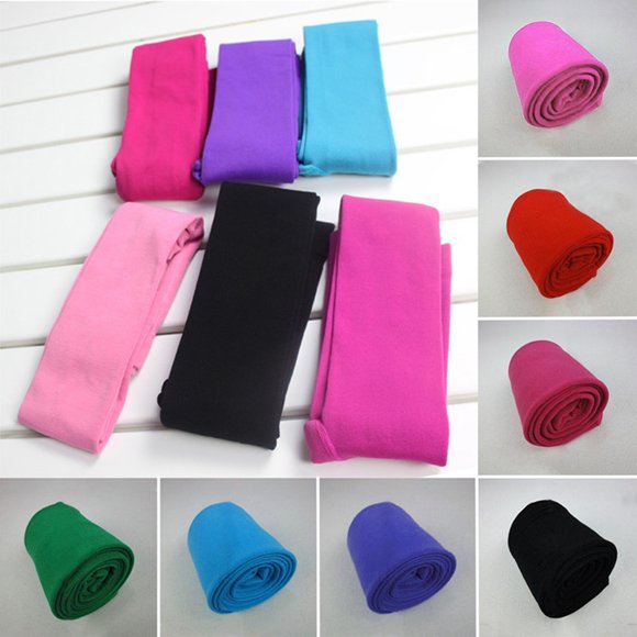 COMPUKAS 1Set Kids Fleece Lined Leggings Girls Winter Warm Trousers