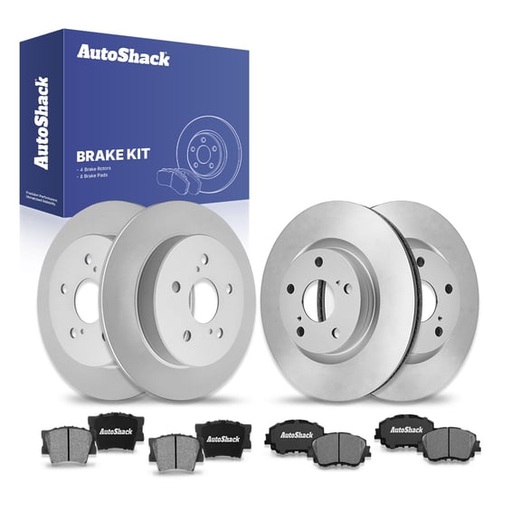 AutoShack Front Vented & Rear Solid Brake Rotors   Ceramic Pads 12-PC Brake Kit Replacement for 2018-2021 Toyota Camry 2023 Toyota Camry