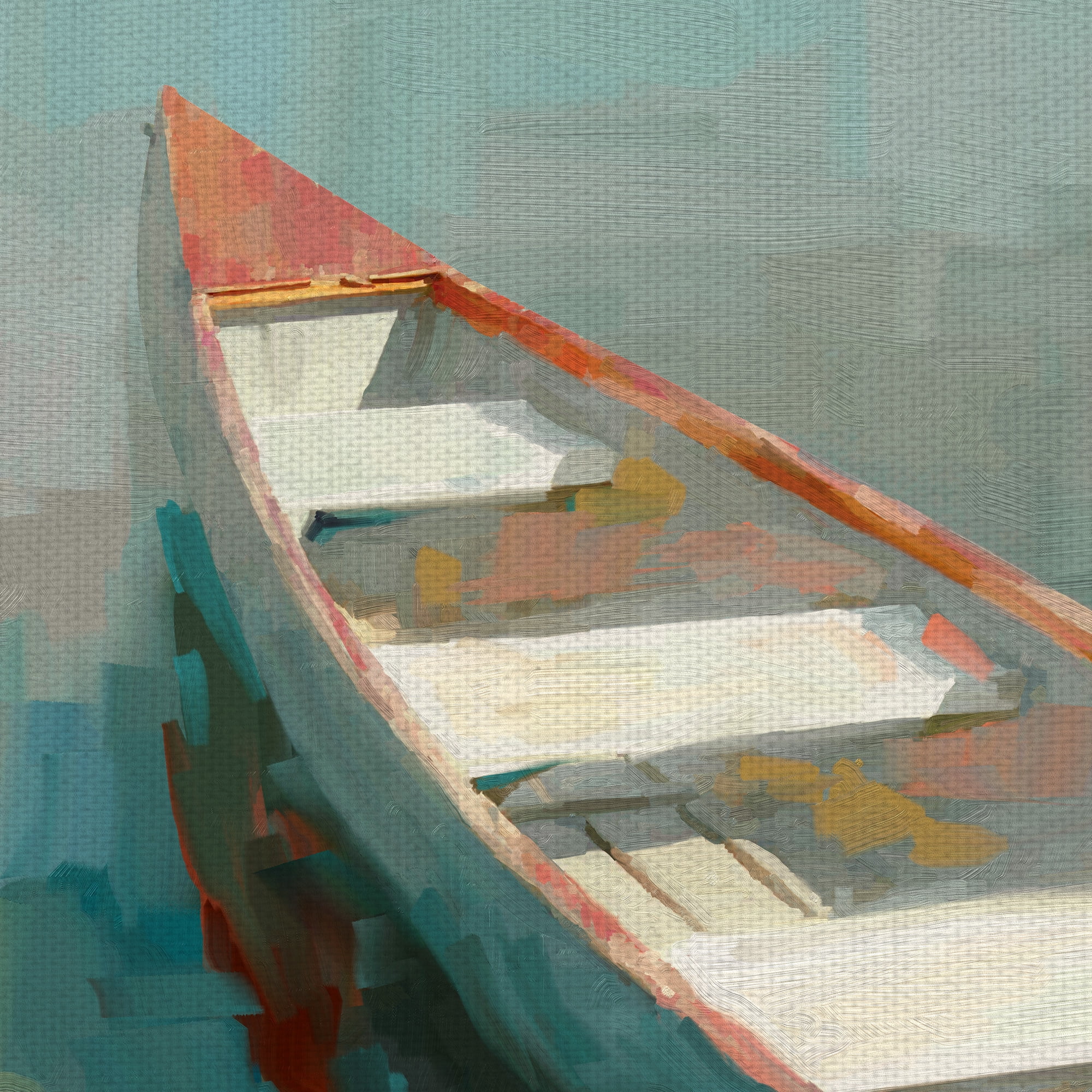 Masterpiece Art Gallery Coral Canoe I By Studio Arts Canvas Art Print 22" x 28"