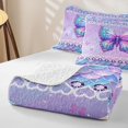 thumbnail image 4 of Erosebridal Kawaii Butterfly Twin Quilt Set, Cute Wildlife Twin Coverlet Set, Polka Dots Reversible, Pastel Purple, 2-Piece (1 Bedspread and 1 Pillowcase), 4 of 7