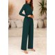 thumbnail image 4 of Mono Enterizo PRETTYGARDEN Verde Oscuro Manga Larga Talla M, 4 of 8