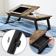 thumbnail image 4 of SONGMICS Bureau pour Ordinateur Portable pour Lit Ou Sofa avec Dessus Inclinable Réglable, Brun Rustique, 4 of 5