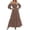 Coffee, variant on Women's 2026 Boho Off Shoulder Wedding Guest Dress Long Sleeve Smocked High Waist Side Split Flowy Line Tiered Long Maxi Dress(Pink,XL)