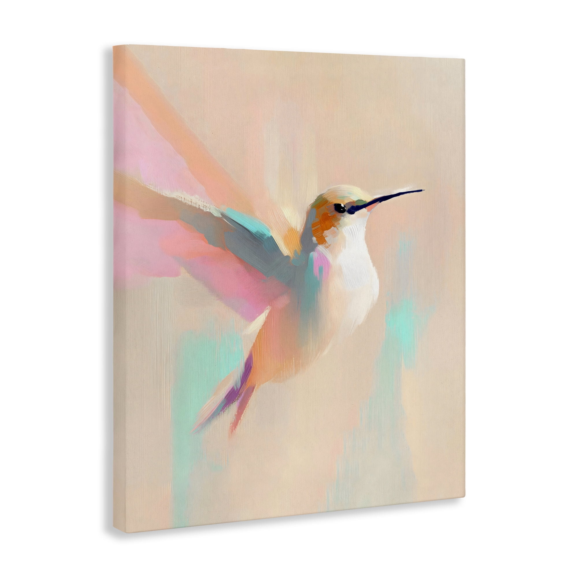 Stupell Industries Pastel Hummingbird in Flight Canvas Wall Art, design by The Prints Vibe