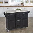 thumbnail image 2 of Hawthorne Collections Rubber Wood Kitchen Cart with Granite Top in Black, 2 of 15