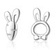 thumbnail image 2 of Y versátiles pendientes pendientes asimétricos de plata con forma de conejo y rábano, 2 of 8