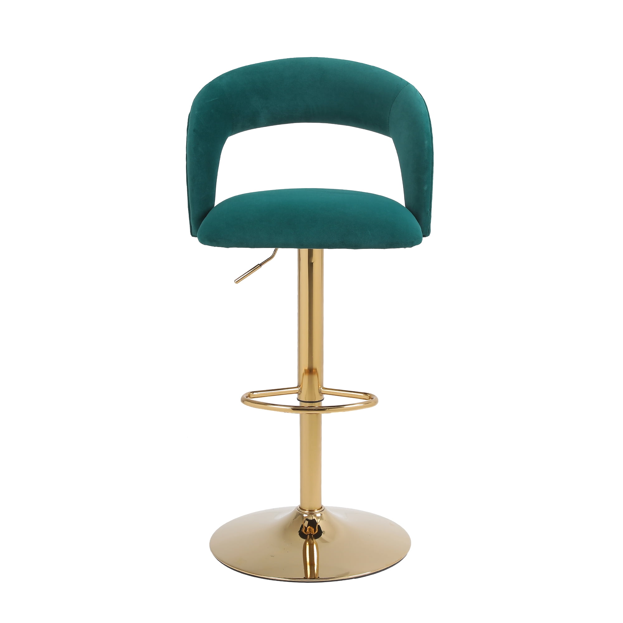 YYAo Swivel Bar Stools Chair Set of 2, Modern Adjustable Counter Height Bar Stools, Velvet Upholstered Stool with Back& Footrest for Kitchen, Emerald YYAo Swivel Bar Stools Chair Set of 2, Modern Adjustable Counter Height Bar Stools, Velvet Upholstered Stool with Back& Footrest for Kitchen, Emerald
