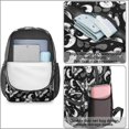 thumbnail image 3 of Butterfly and Moon Gothic Pattern 17" Waterproof Oxford School Backpacks for Teens, S-Shape Padded Straps, for School, Travel, Hiking, Camping, 3 of 4