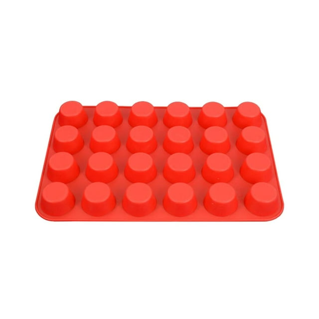 Bandeja para Hornear Utensilios para Magdalenas de 24 Piezas Bandeja de Silicona Antiadherente para Muffins rojo Macarena Molde de la hornada de la magdalena