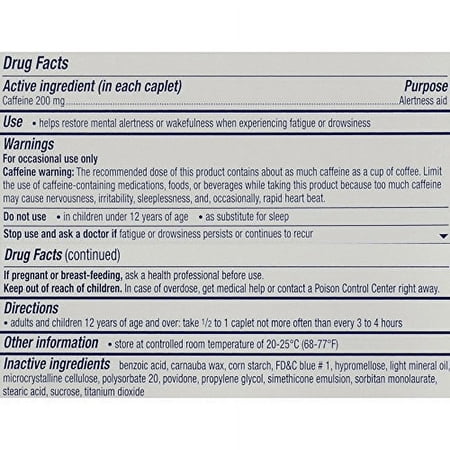 NoDoz Max Strength Alertness Aid Caplets 60 ea (Pack of 4)