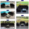 thumbnail image 6 of Patiojoy 6 PCS Patio Wicker Furniture Set With 30" Gas Fire Pit Table 50,000 BTU Black Cushions, 6 of 9